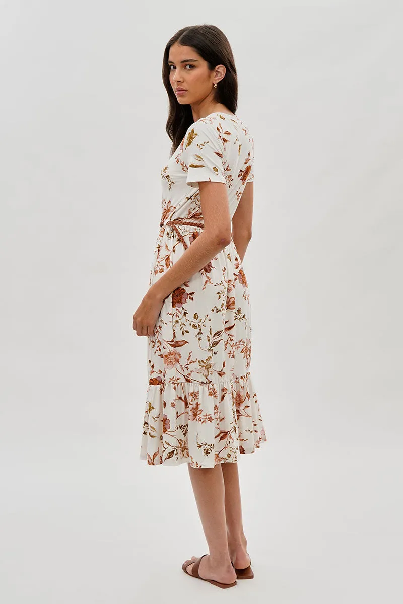 International INC Company Belted Short Sleeve Midi Dress - White sold by Fairweather product image thumbnail 3