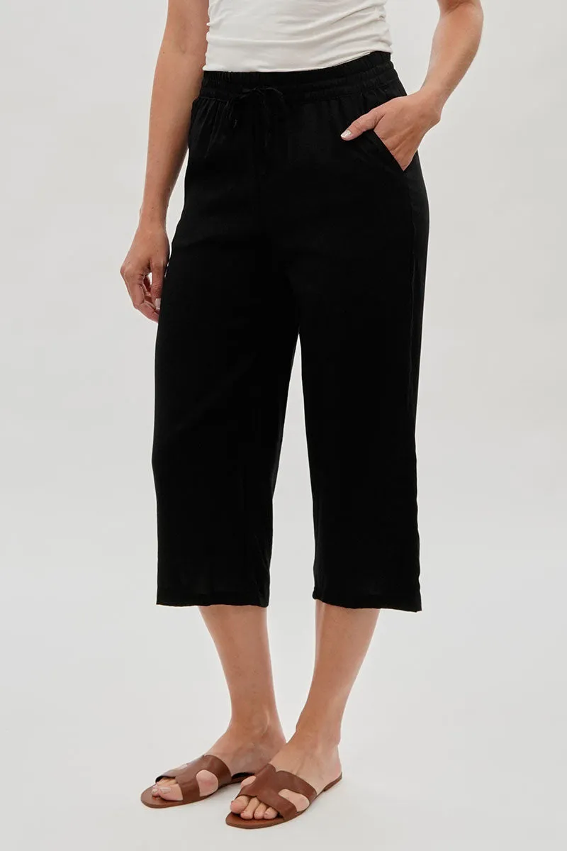 International INC Company Cropped Tie Waist Pants - Black sold by Fairweather product image thumbnail 2