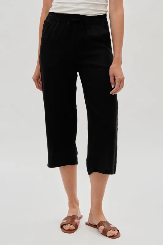 International INC Company Cropped Tie Waist Pants - Black sold by Fairweather