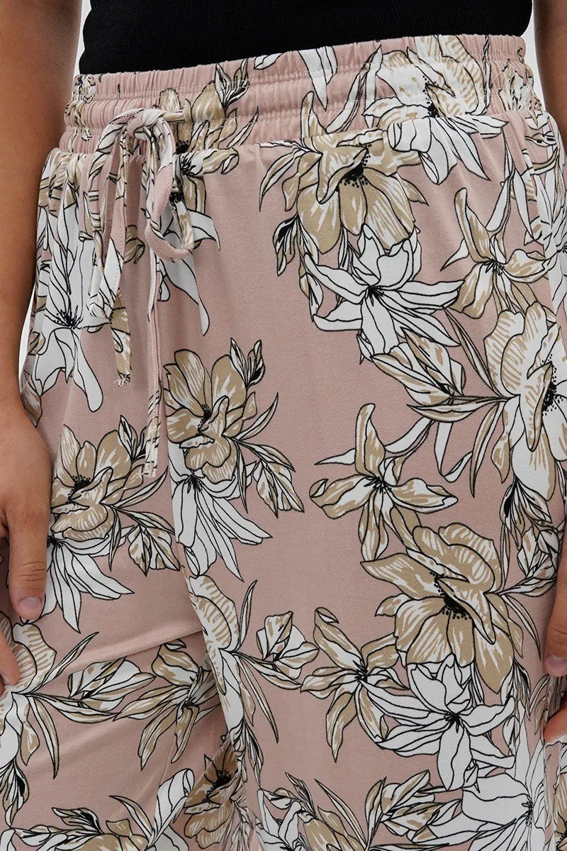 International INC Company Floral Wide Leg Capris Pants - Blush sold by Fairweather product image thumbnail 4