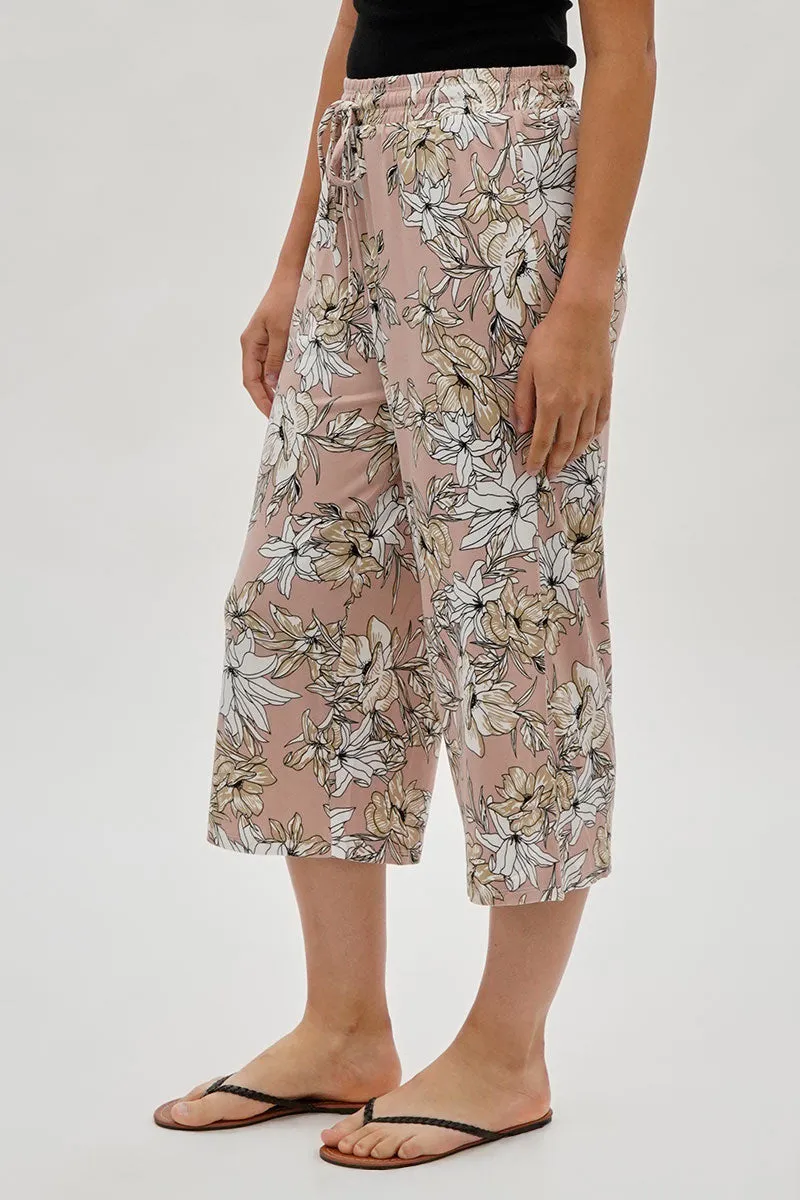 International INC Company Floral Wide Leg Capris Pants - Blush sold by Fairweather product image thumbnail 2