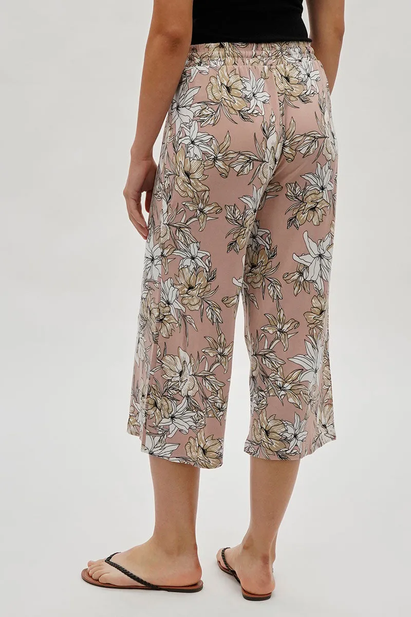 International INC Company Floral Wide Leg Capris Pants - Blush sold by Fairweather product image thumbnail 3