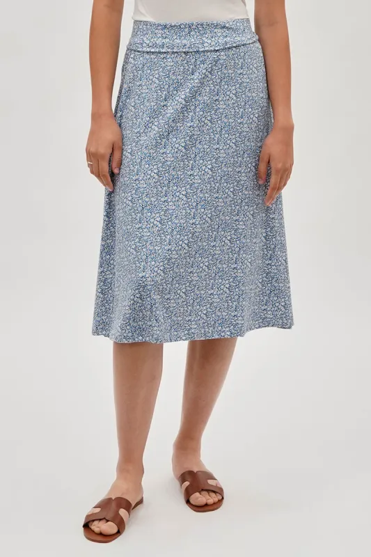 International INC Company Floral A-Line Skirt - Blue sold by Fairweather