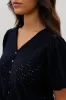 Beechers Brook Button Down Eyelet Blouse - Navy sold by Fairweather