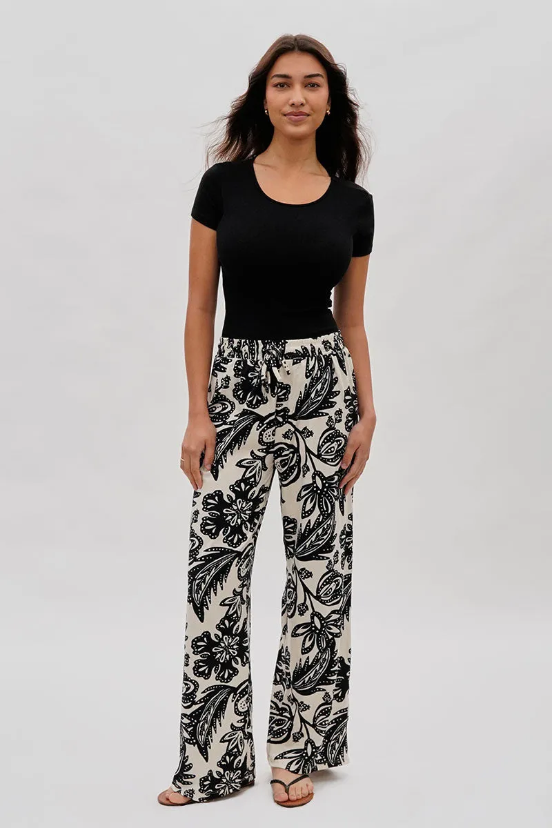International INC Company Floral Wide Leg Pants - Cream sold by Fairweather product image thumbnail 5