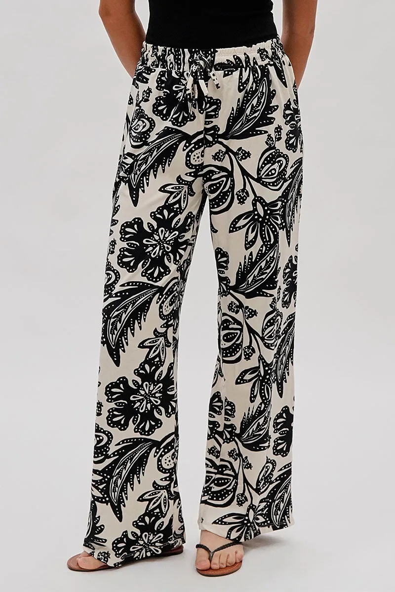 International INC Company Floral Wide Leg Pants - Cream sold by Fairweather
