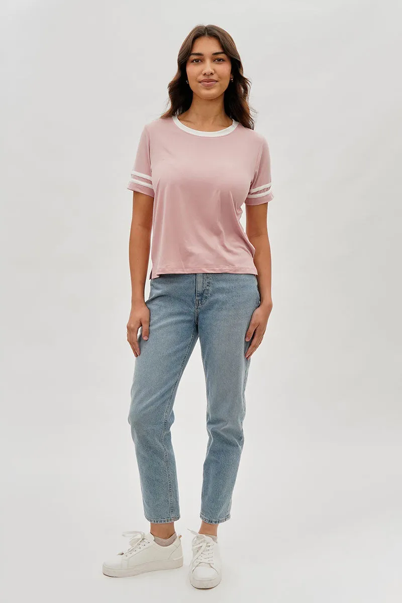 Stylexchange Vintage Striped Ringer Tee - Pink sold by Fairweather product image thumbnail 5