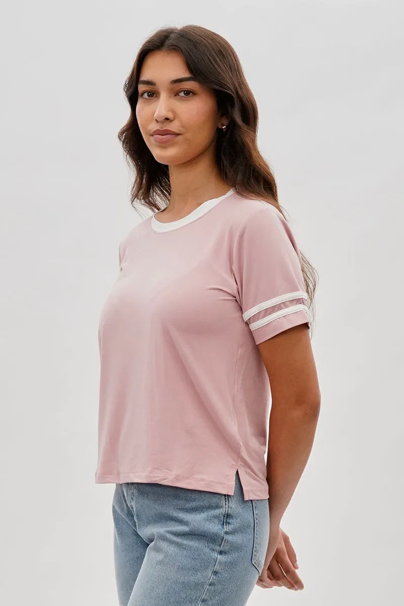 Stylexchange Vintage Striped Ringer Tee - Pink sold by Fairweather product image thumbnail 2