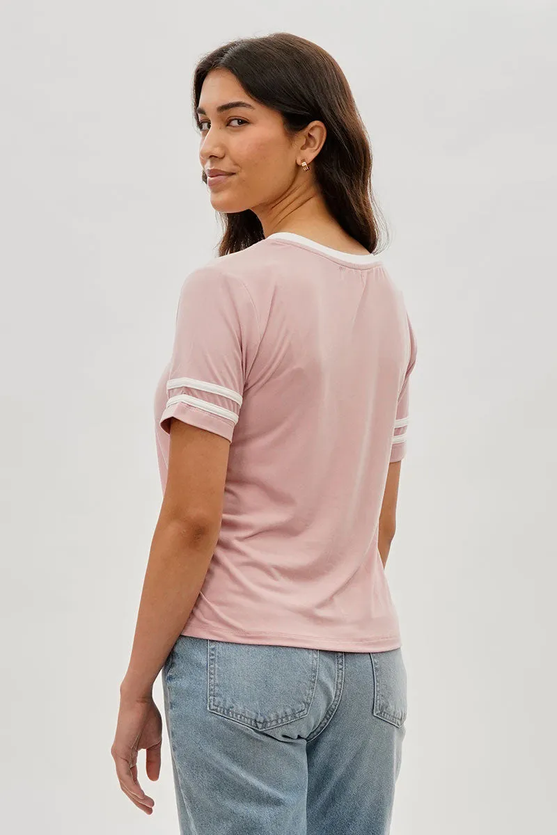 Stylexchange Vintage Striped Ringer Tee - Pink sold by Fairweather product image thumbnail 3