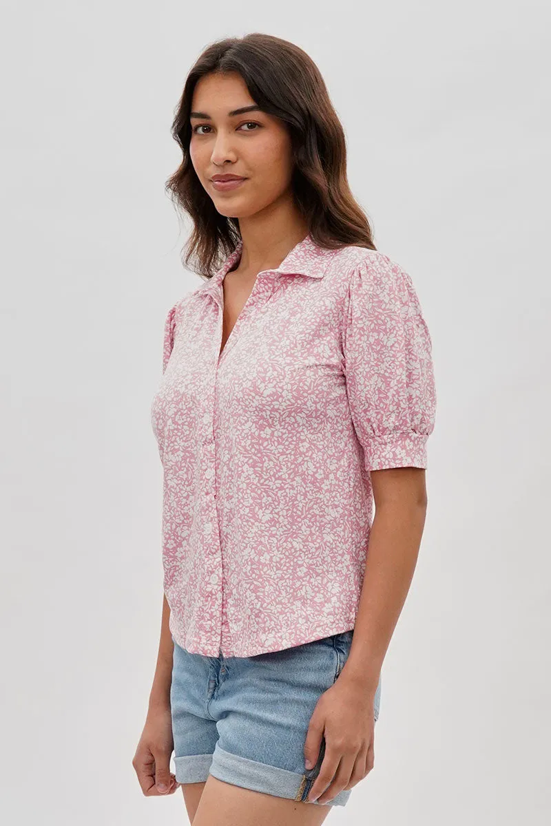 International INC Company Floral Puffer Sleeve Blouse - Pink sold by Fairweather product image thumbnail 2