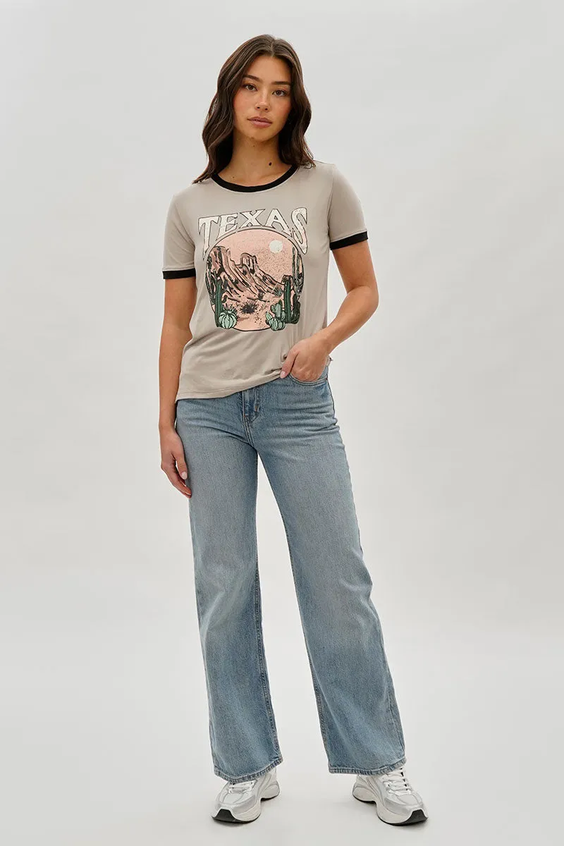 Stylexchange Vintage Texas Graphic Ringer Tee - Beige sold by Fairweather product image thumbnail 5