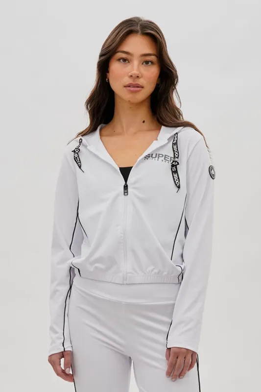 Super Triple Goose Cropped Active Hoodie - White sold by Fairweather