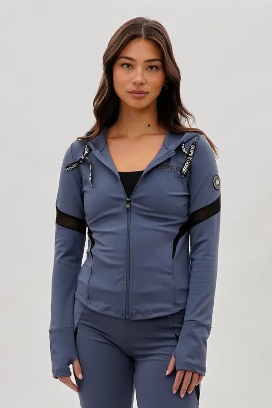 Super Triple Goose Zip Up Active Hoodie - Grey sold by Fairweather