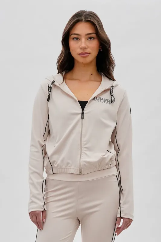 Super Triple Goose Cropped Active Hoodie - Beige sold by Fairweather