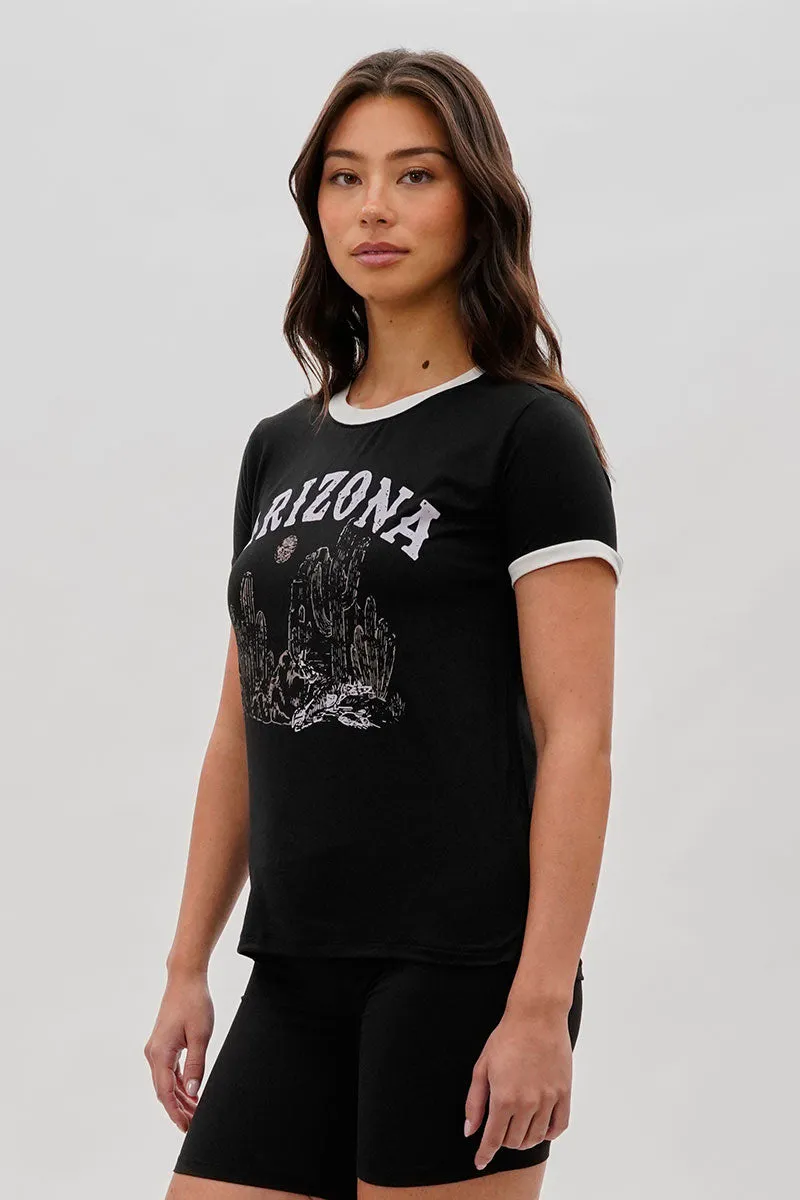Stylexchange Vintage Arizona Graphic Ringer Tee - Black sold by Fairweather product image thumbnail 2