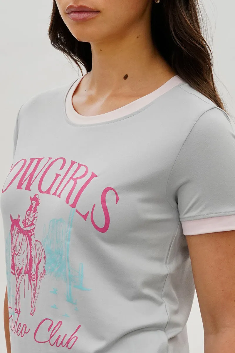 Vintage Cowgirl Graphic Ringer Tee - Grey sold by Fairweather product image thumbnail 4
