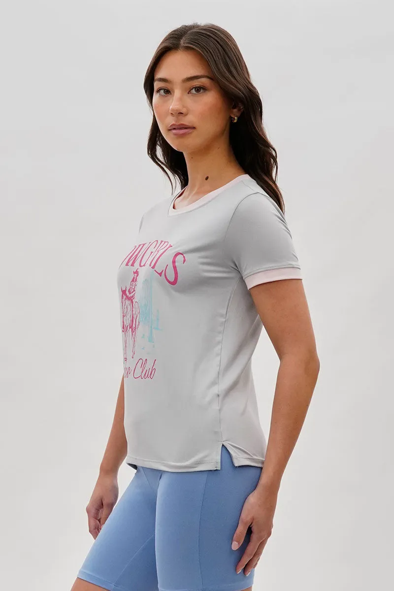 Vintage Cowgirl Graphic Ringer Tee - Grey sold by Fairweather product image thumbnail 2