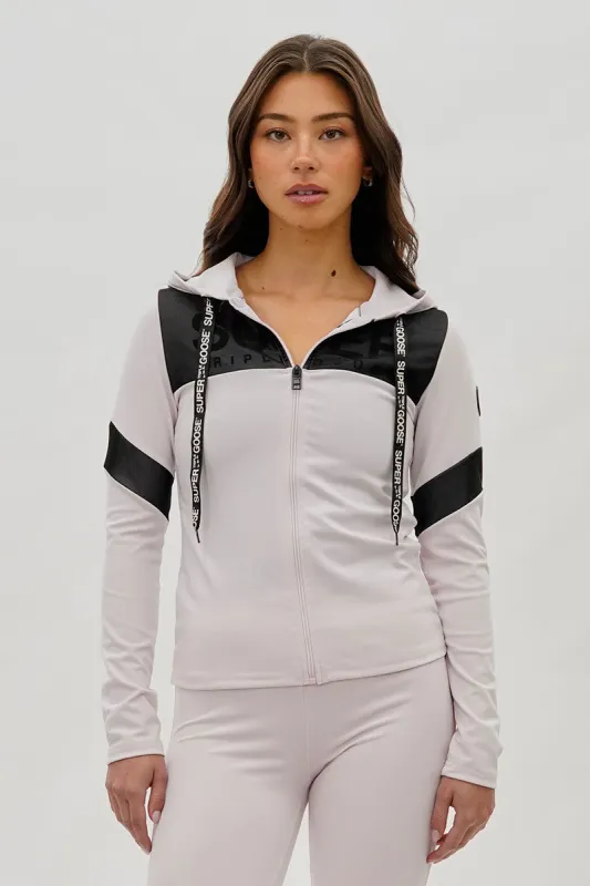 Super Triple Goose Zip Up Mesh Detail Hoodie - Blush sold by Fairweather