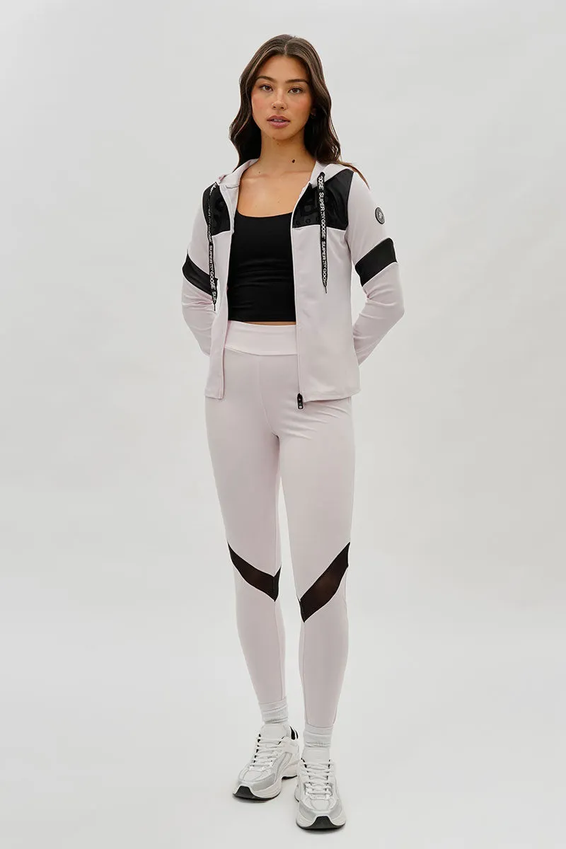 Super Triple Goose Zip Up Mesh Detail Hoodie - Blush sold by Fairweather product image thumbnail 5