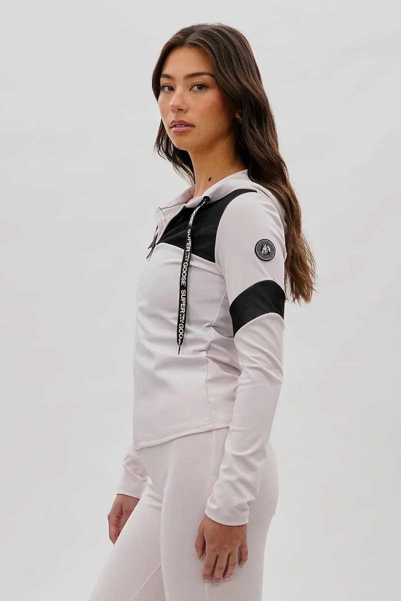 Super Triple Goose Zip Up Mesh Detail Hoodie - Blush sold by Fairweather product image thumbnail 2