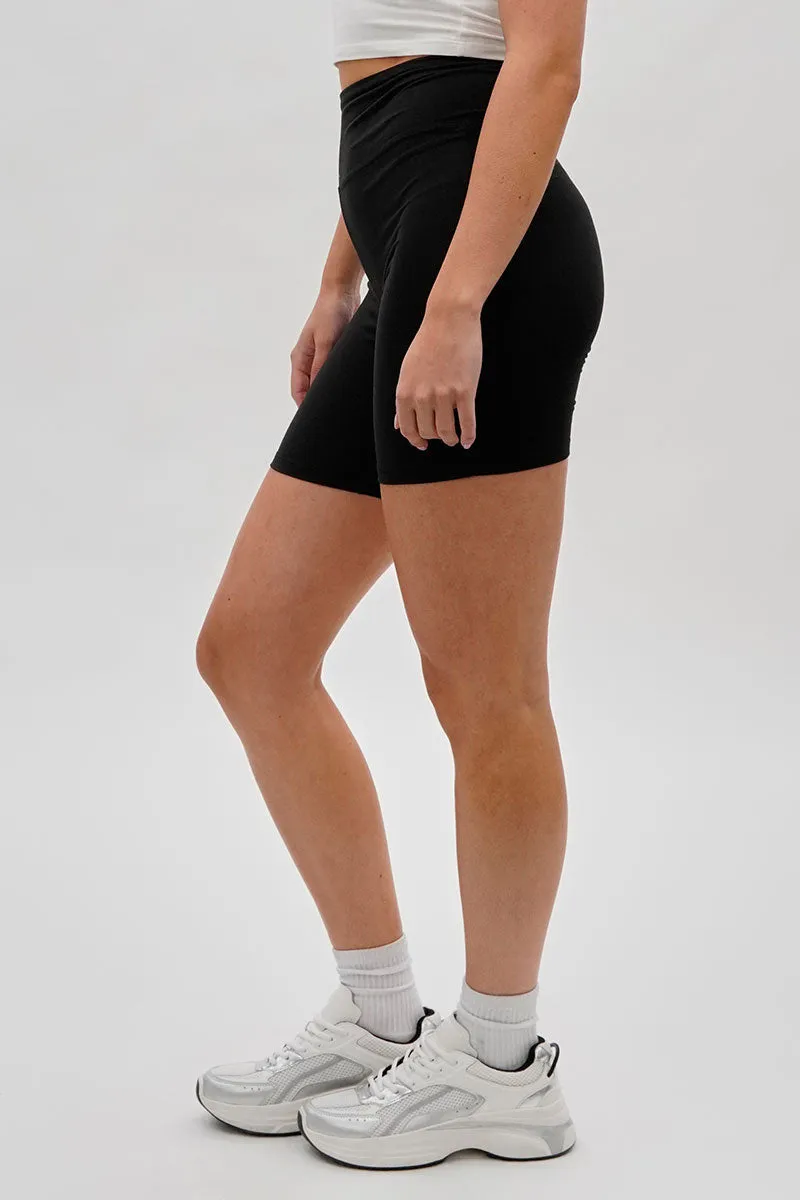 Mikk High-Waisted Biker Shorts - Black sold by Fairweather product image thumbnail 2