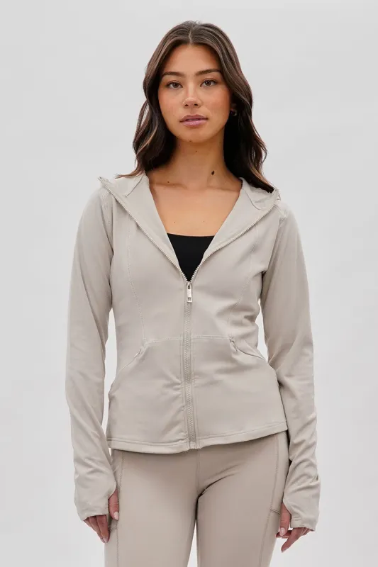 Canada Weather Gear Hooded Yoga Lightweight Jacket - Beige sold by Fairweather