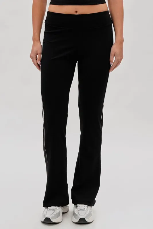 Super Triple Goose Side Piping Detail Active Pants - Black sold by Fairweather