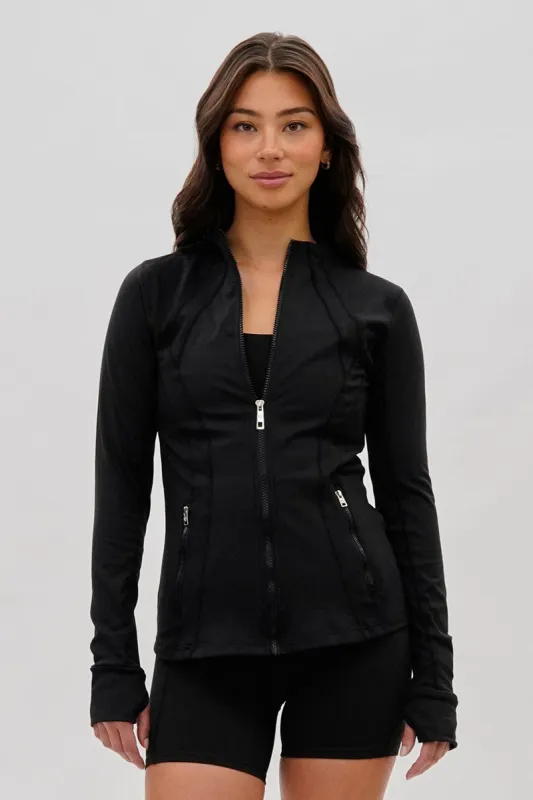 Canada Weather Gear Fitted Yoga Lightweight Jacket - Black sold by Fairweather