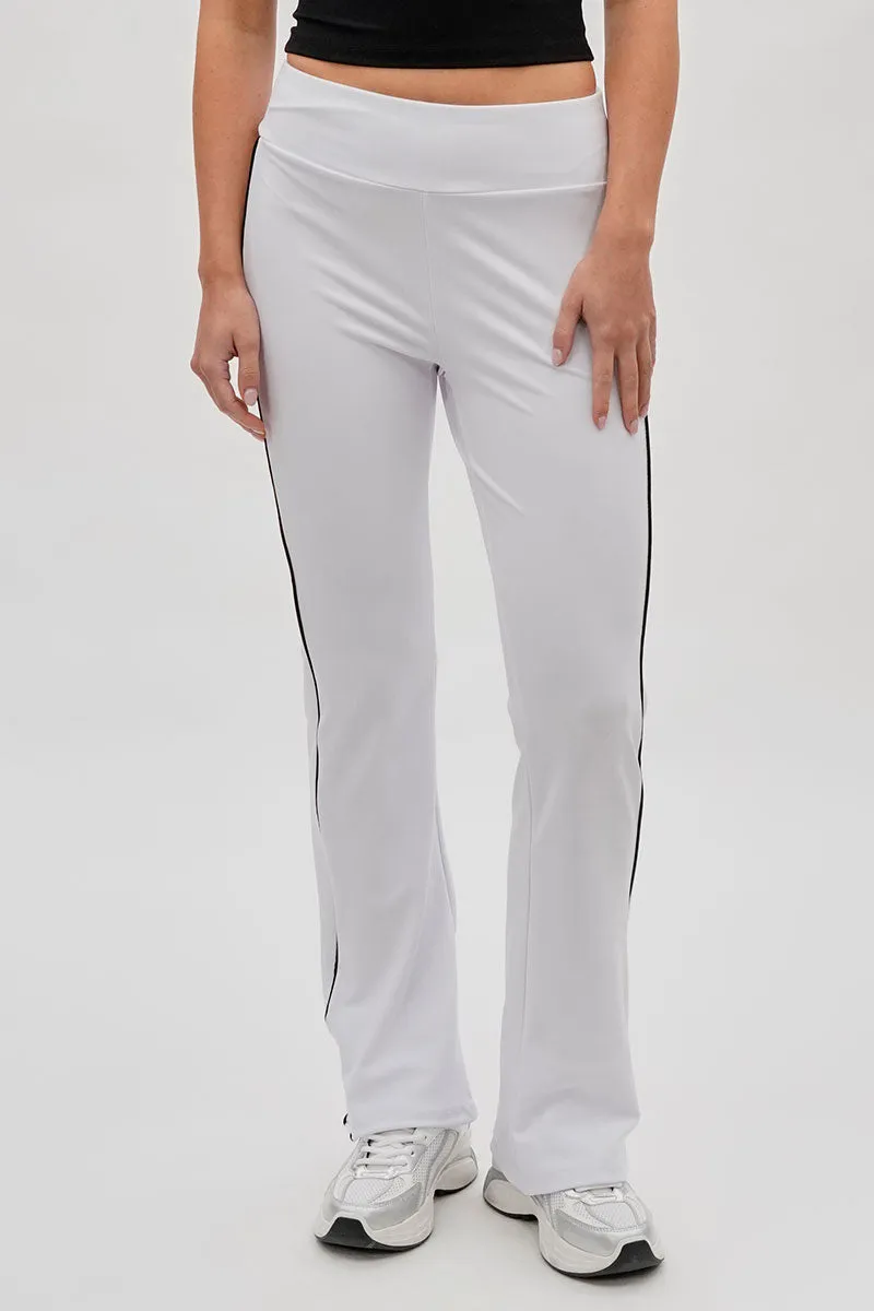 Super Triple Goose Side Piping Detail Active Pants - White sold by Fairweather
