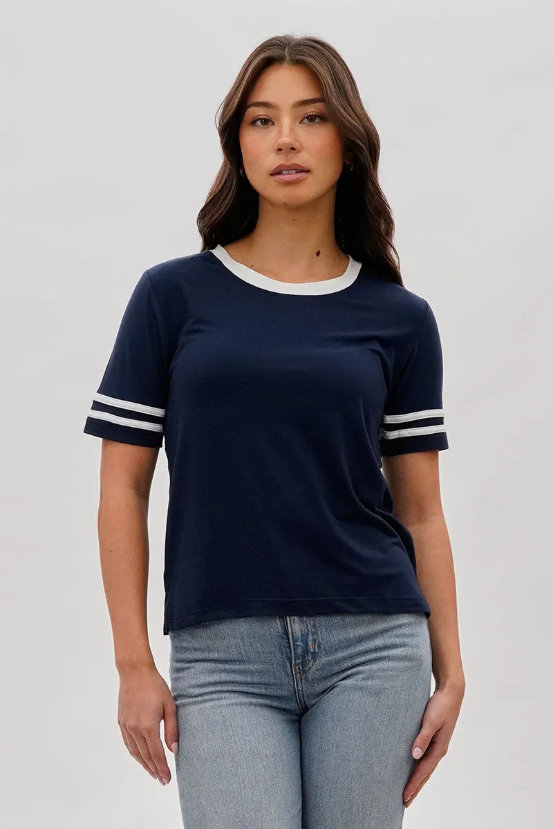 Stylexchange Vintage Striped Ringer Tee - Navy sold by Fairweather