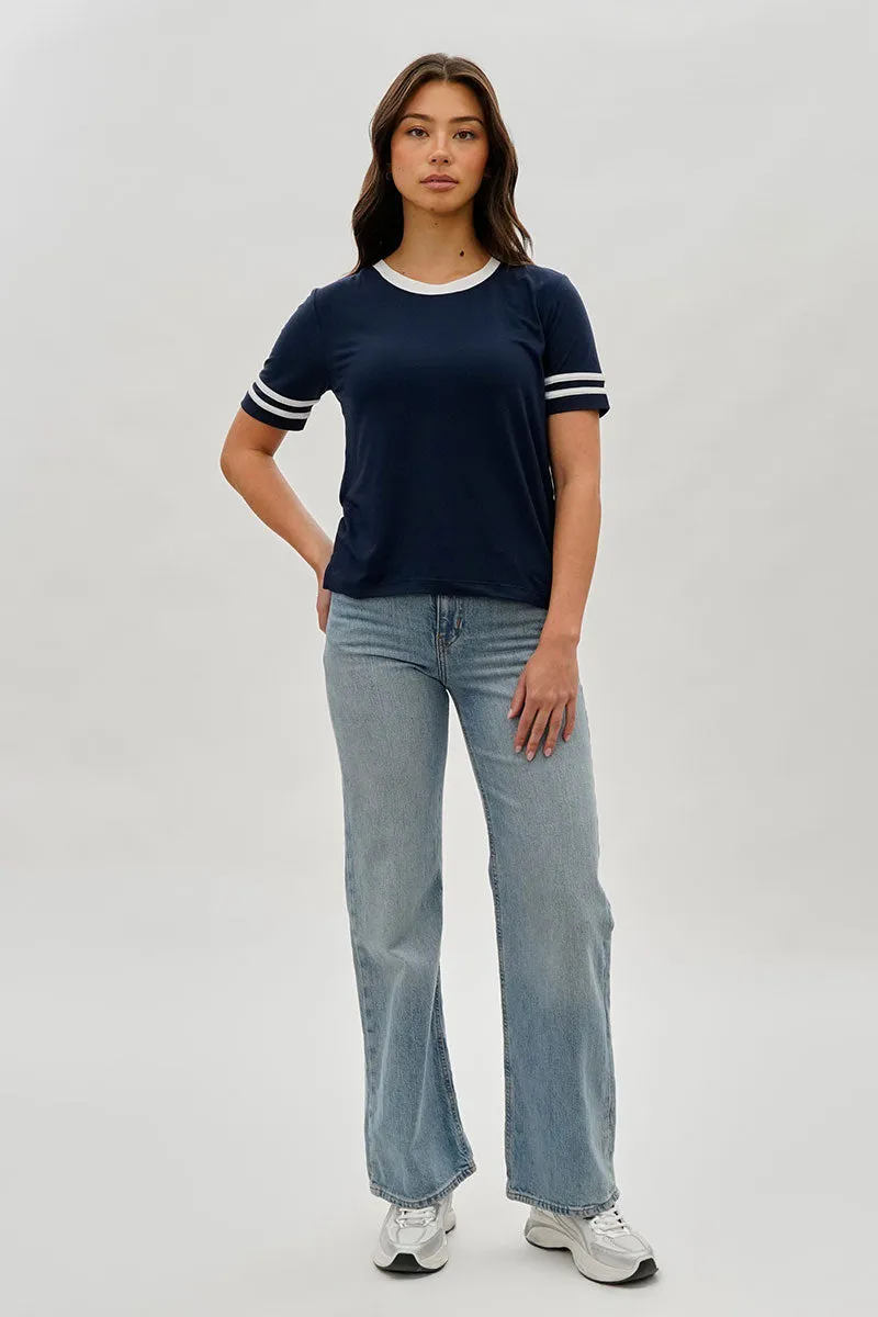 Stylexchange Vintage Striped Ringer Tee - Navy sold by Fairweather product image thumbnail 5