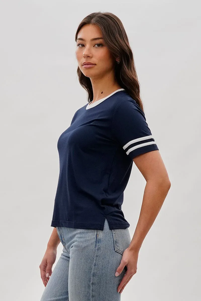 Stylexchange Vintage Striped Ringer Tee - Navy sold by Fairweather product image thumbnail 2