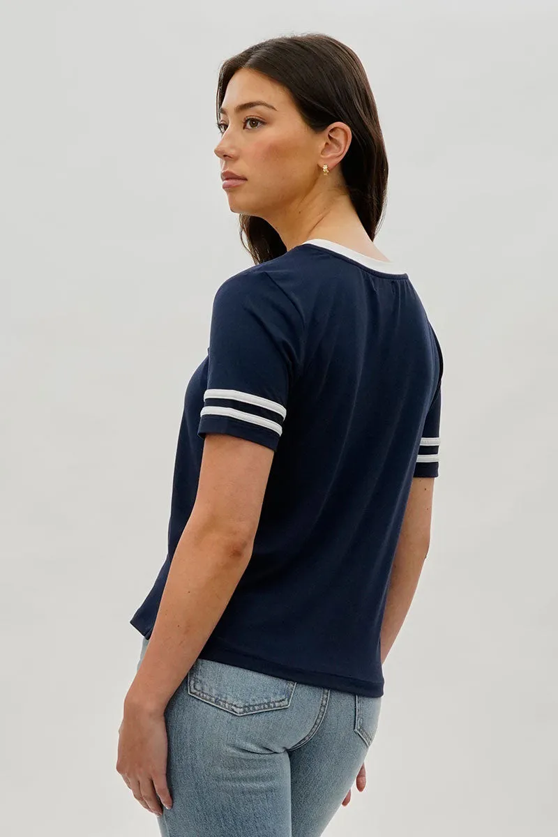 Stylexchange Vintage Striped Ringer Tee - Navy sold by Fairweather product image thumbnail 3