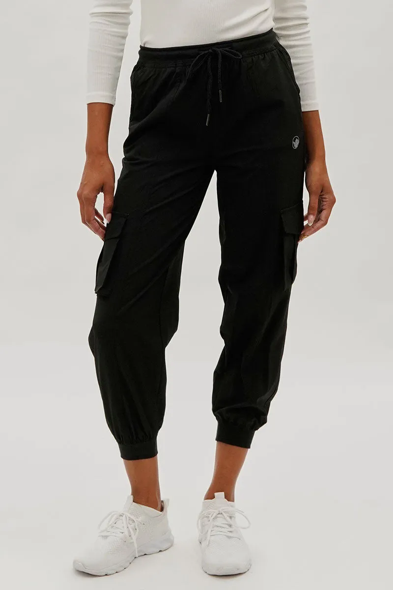 Canada Weather Gear Tie Waist Cargo Joggers - Black sold by Fairweather