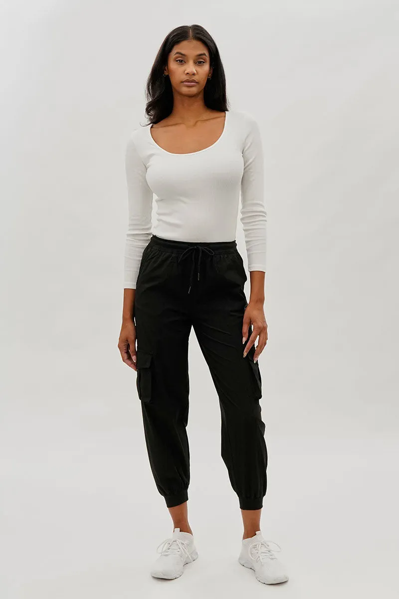 Canada Weather Gear Tie Waist Cargo Joggers - Black sold by Fairweather product image thumbnail 5