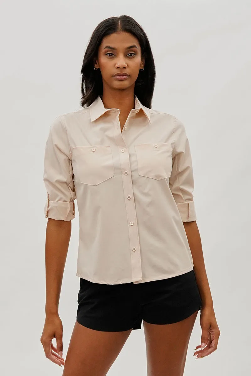 Canada Weather Gear Button Up Utility Shirt - Beige sold by Fairweather