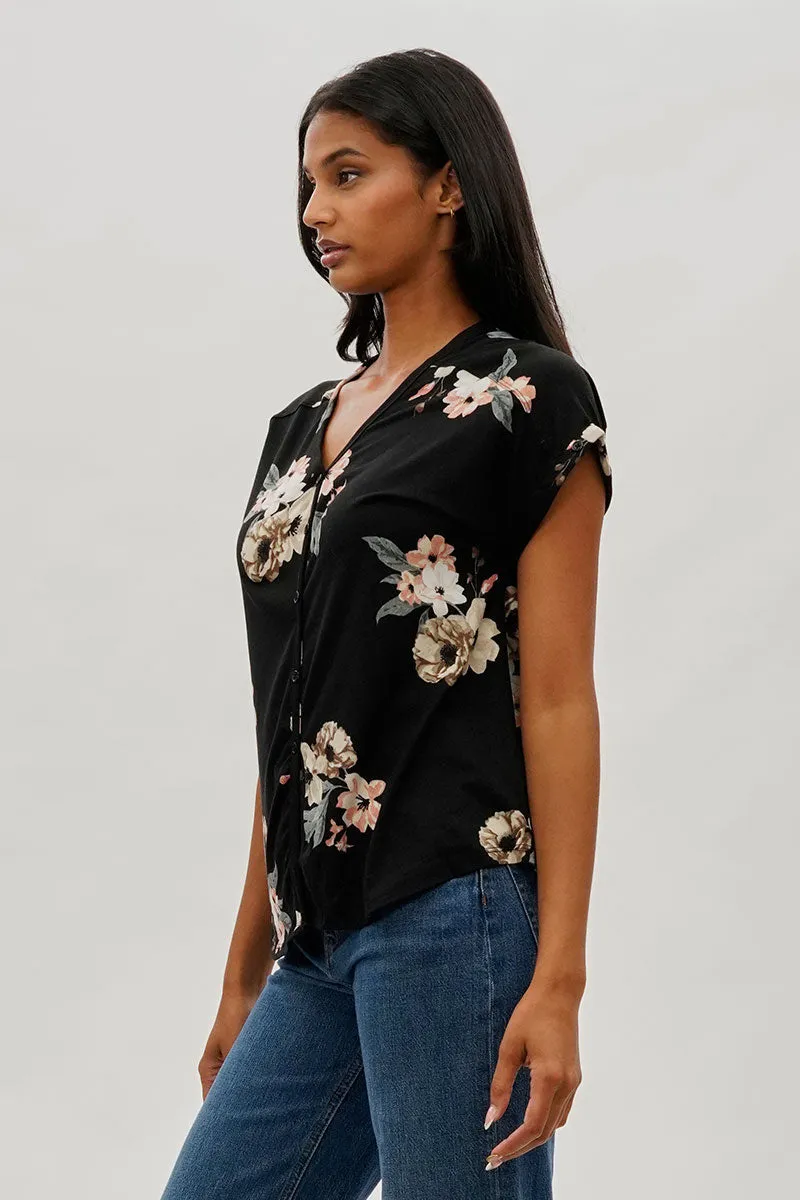 International INC Company Floral Button Up Tee - Black sold by Fairweather product image thumbnail 2