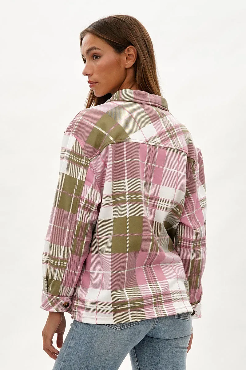 Canada Weather Gear Plaid Button Up Lightweight Jacket - Pink sold by Fairweather product image thumbnail 3