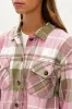 Canada Weather Gear Plaid Button Up Lightweight Jacket - Pink sold by Fairweather