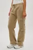 Fahrenheit Tie Waist Cargo Sweatpants - Beige sold by Fairweather