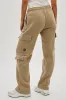 Fahrenheit Tie Waist Cargo Sweatpants - Beige sold by Fairweather