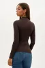 International INC Company Ribbed Mock Neck Long Sleeve Top - Brown sold by Fairweather