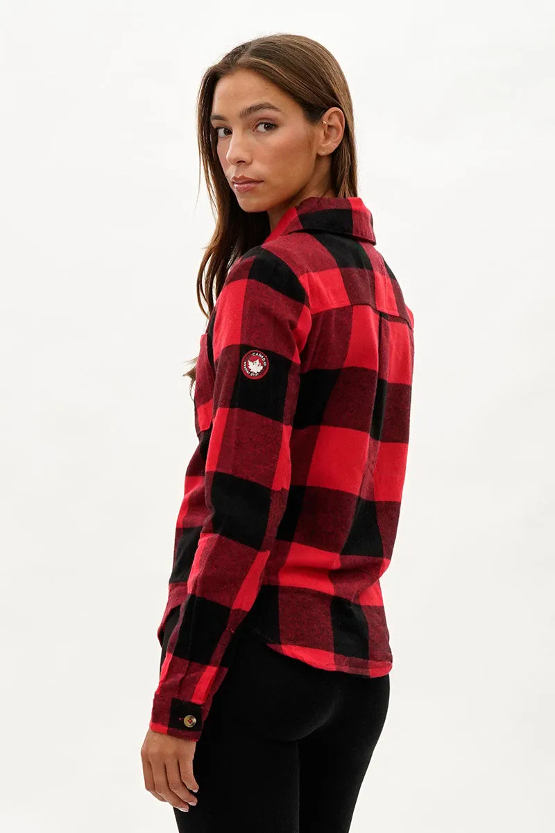 Canada Weather Gear Button Up Flannel Shirt - Red sold by Fairweather product image thumbnail 3