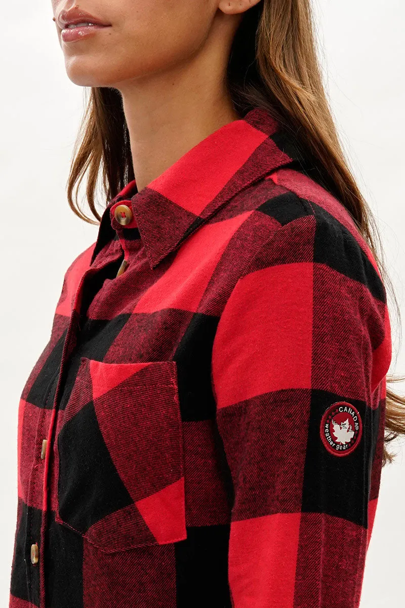 Canada Weather Gear Button Up Flannel Shirt - Red sold by Fairweather product image thumbnail 4