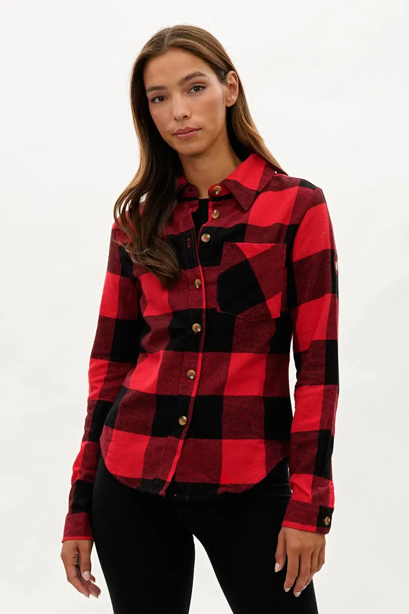 Canada Weather Gear Button Up Flannel Shirt - Red sold by Fairweather