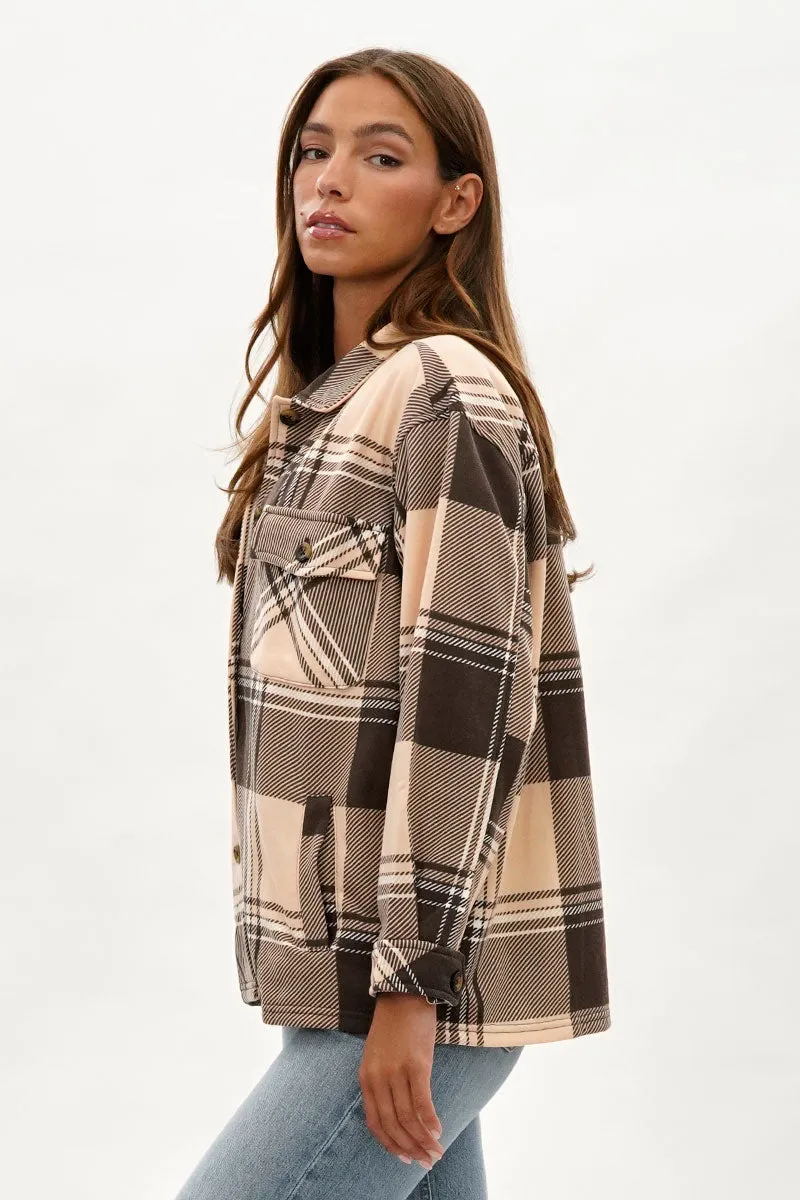 Canada Weather Gear Plaid Button Up Lightweight Jacket - Beige sold by Fairweather product image thumbnail 2