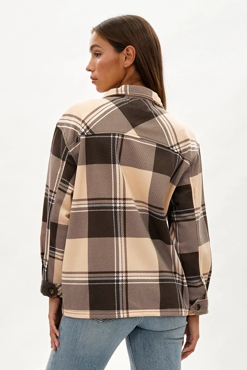 Canada Weather Gear Plaid Button Up Lightweight Jacket - Beige sold by Fairweather product image thumbnail 3