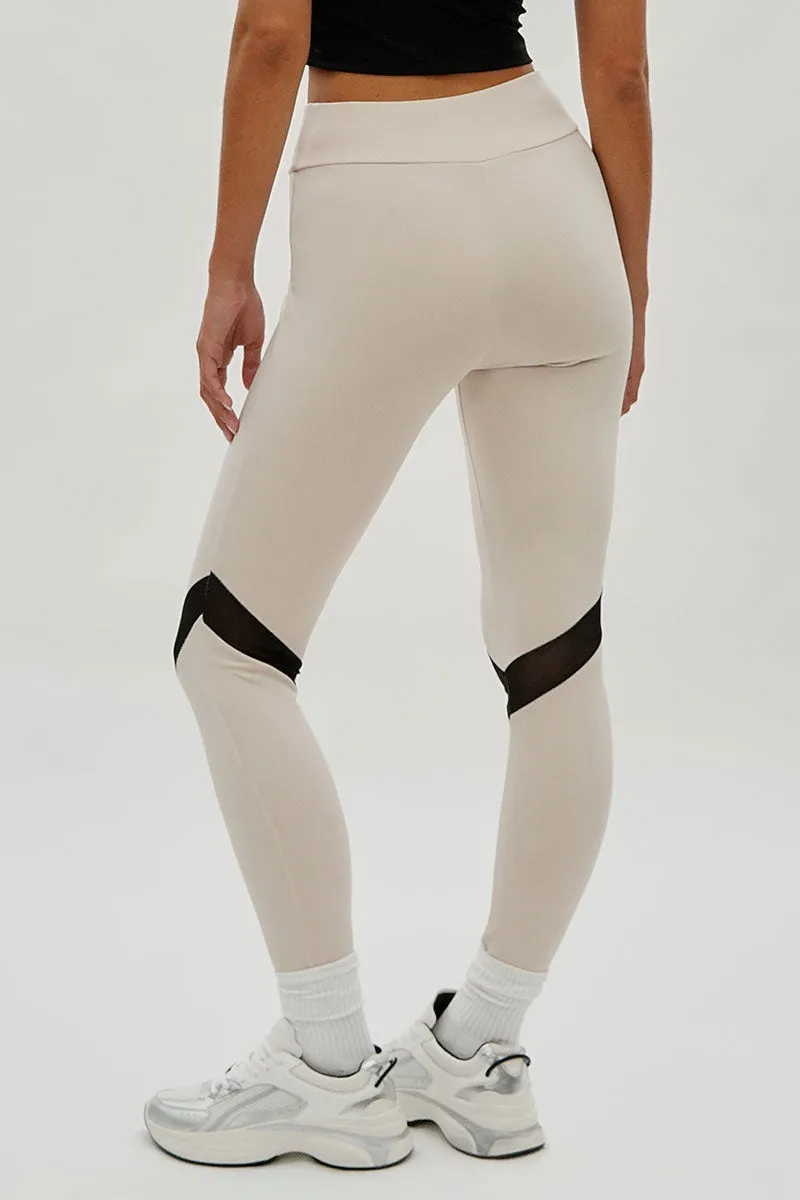 Super Triple Goose Mesh Detail Leggings - Beige sold by Fairweather product image thumbnail 3