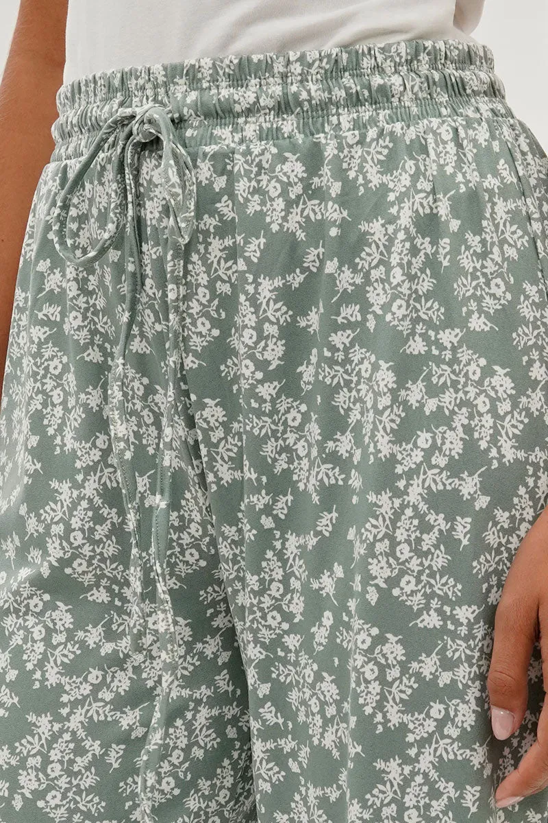 International INC Company Floral Tie Waist Capris - Mint sold by Fairweather product image thumbnail 4