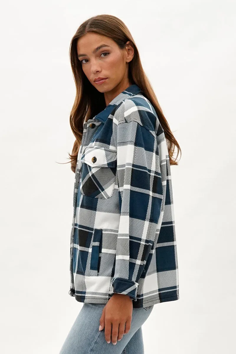 Canada Weather Gear Plaid Button Up Lightweight Jacket - Teal sold by Fairweather product image thumbnail 2